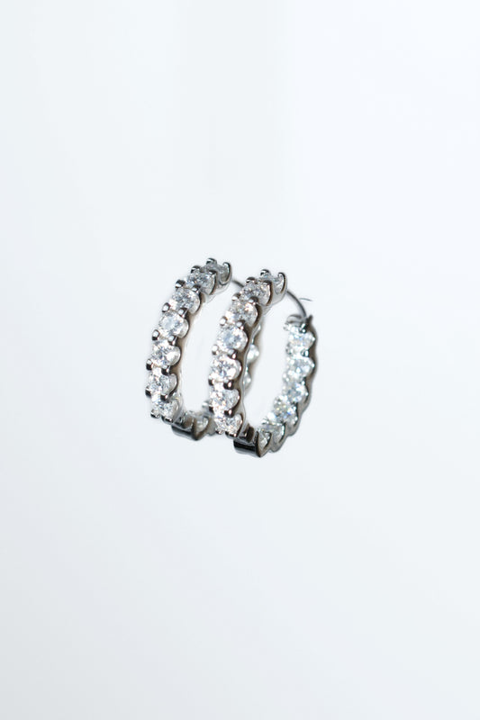 Vivi .925 Sterling Silver 3 Carat Moissanite Huggies Earrings