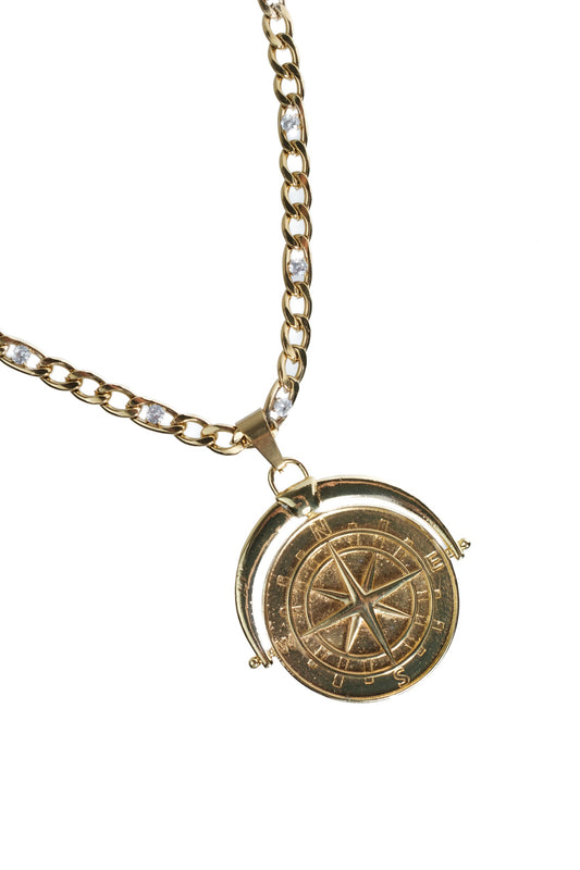Legendary 316L Stainless Steel Compass Necklace