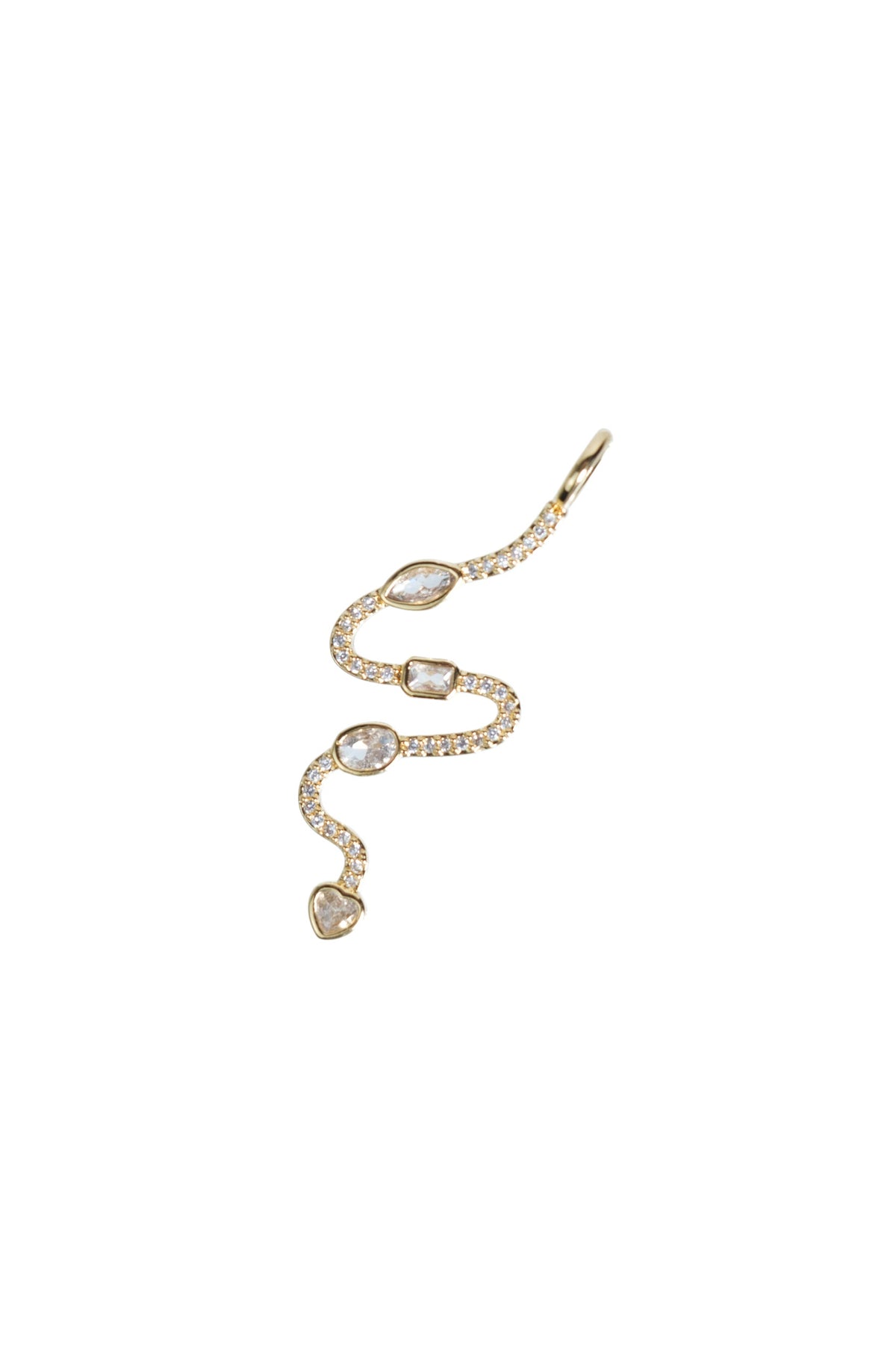 Bookworm Stainless Steel Crystal Charm