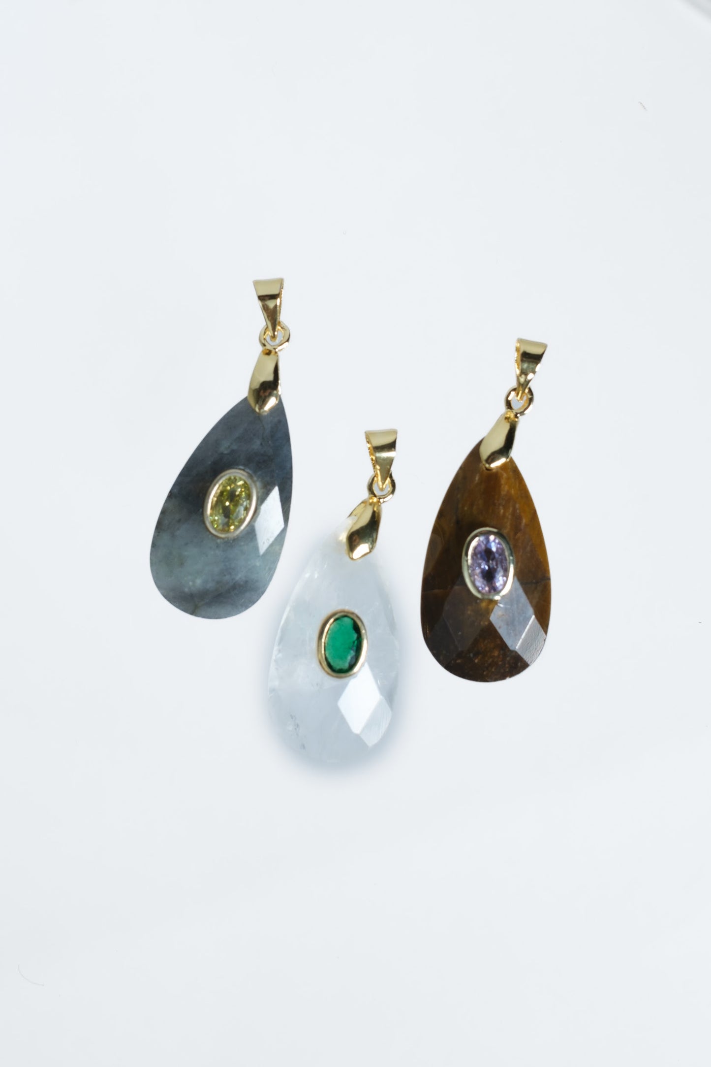 Report Card Natural Stone 316L Stainless Steel Charm