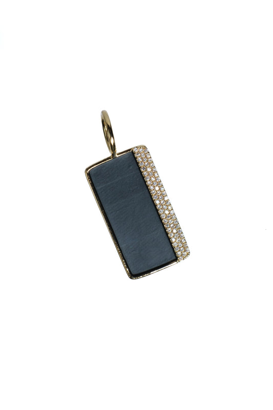 Locker Dog Tag Onyx Crystal Dog Tag Charm