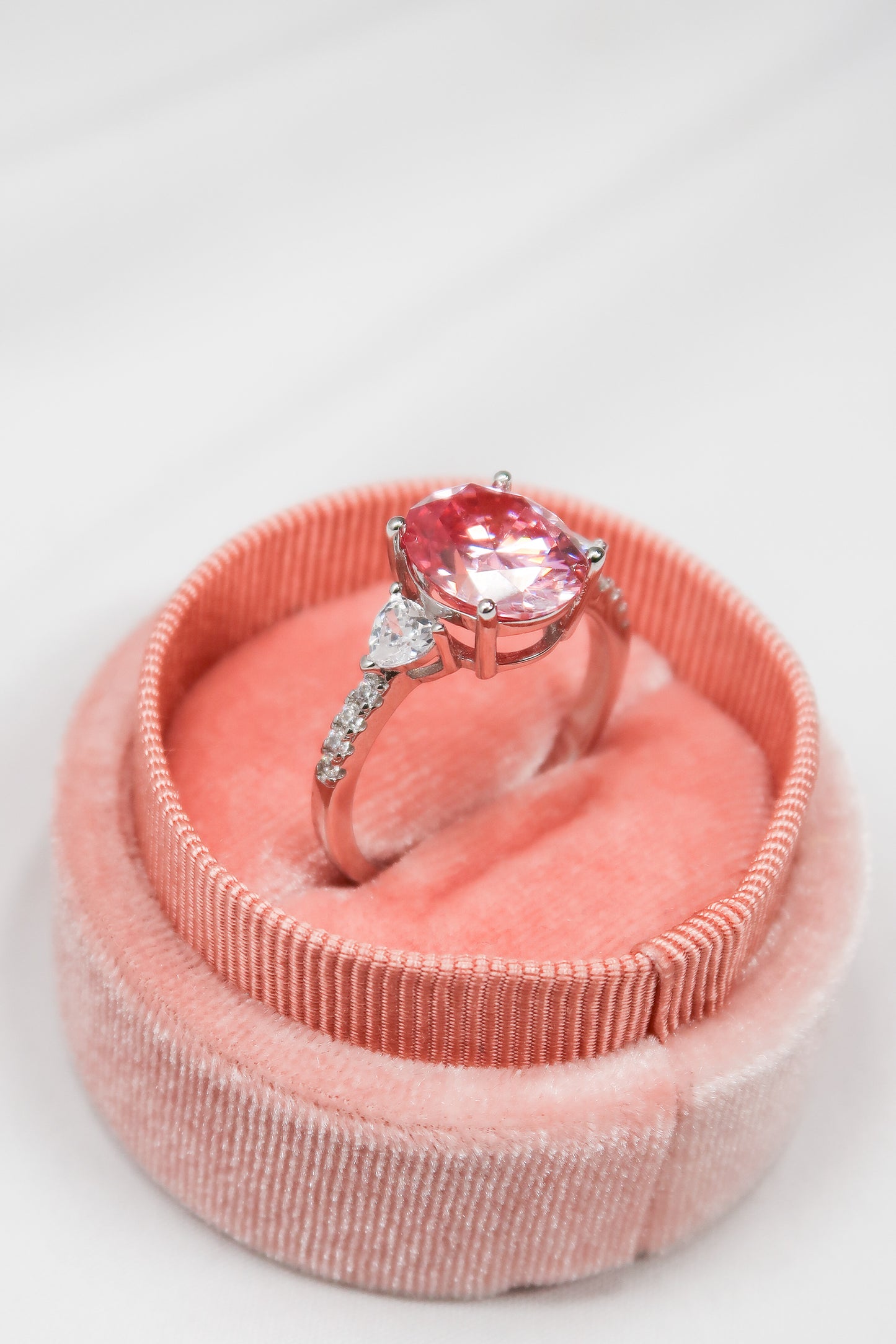 Solara .925 Sterling Silver 3 ct. Rose Moissanite Stone Ring