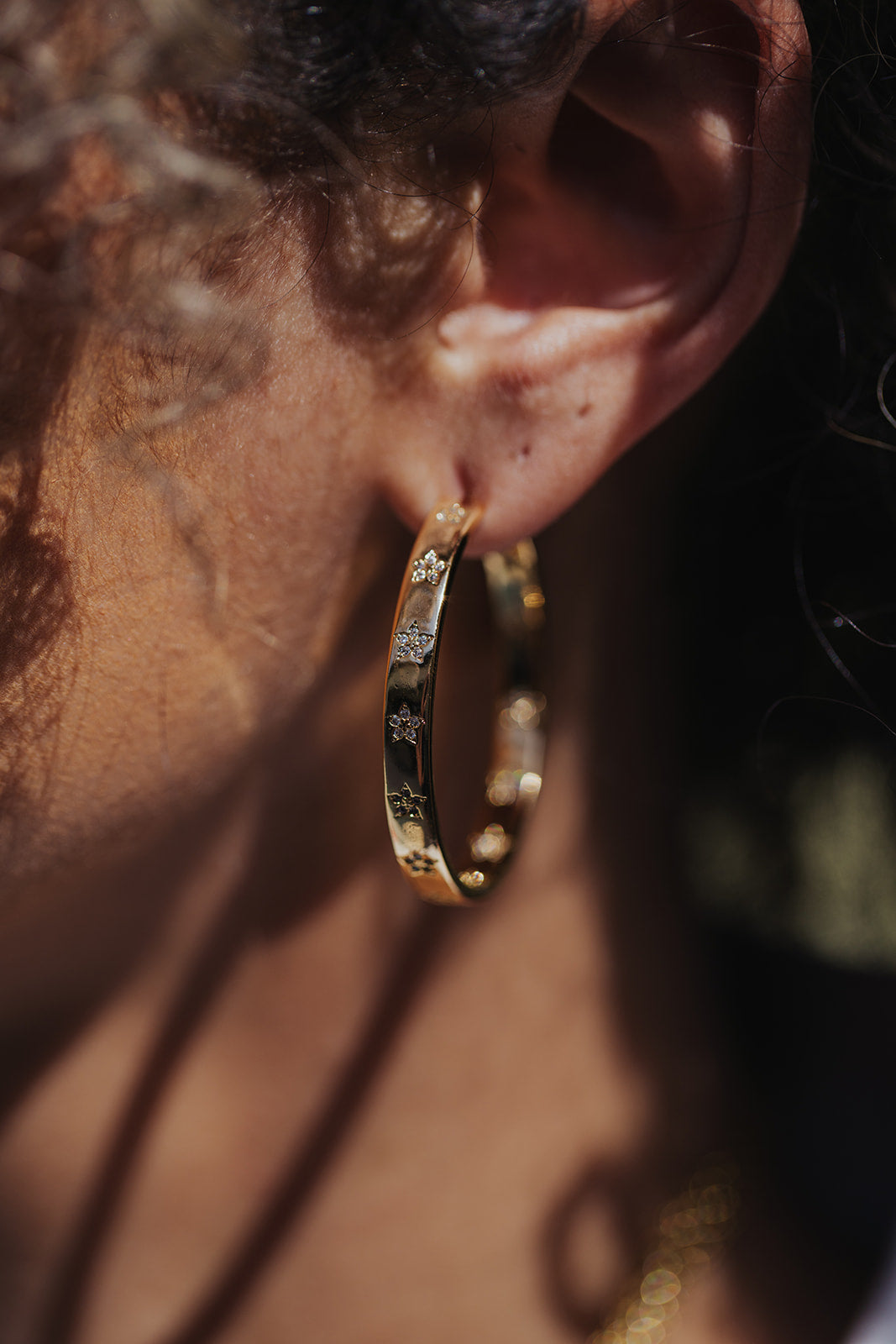 Atta Girl 316L Stainless Steel Crystal Star Hoops