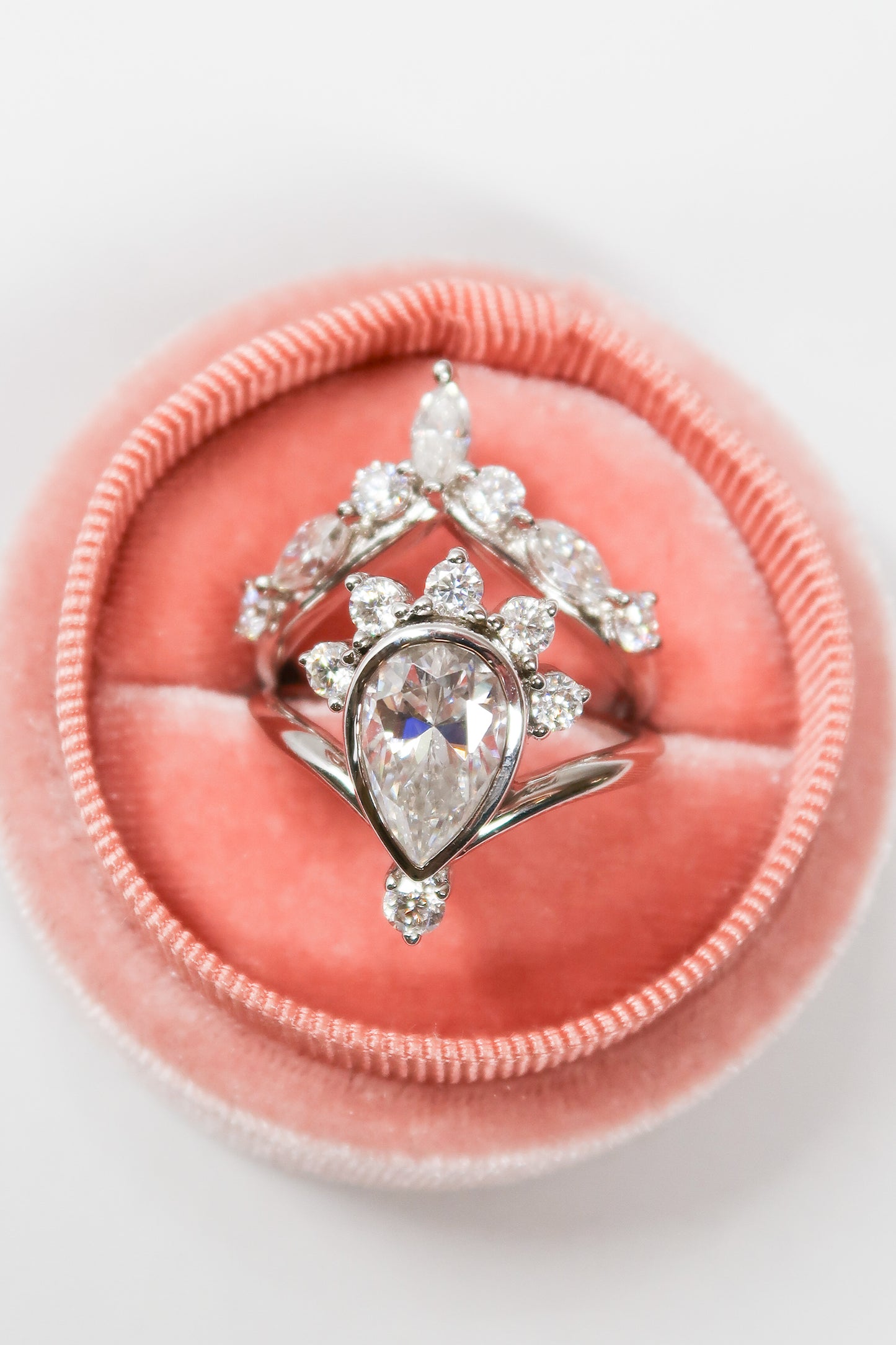 The Crown 3 Carat .925 Sterling Silver Moissanite Ring Duo