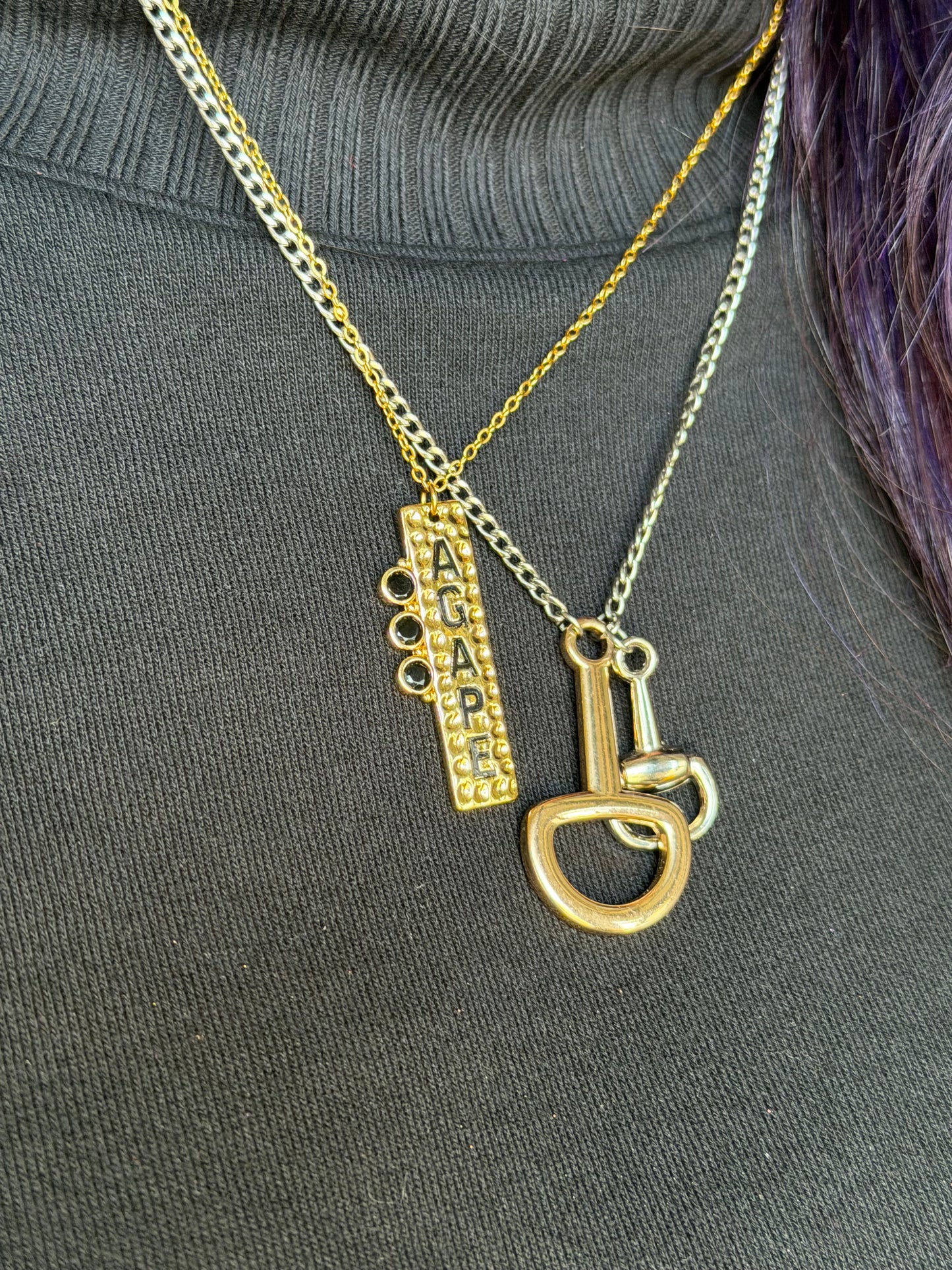 Agape Onyx 316L Stainless Steel Necklace