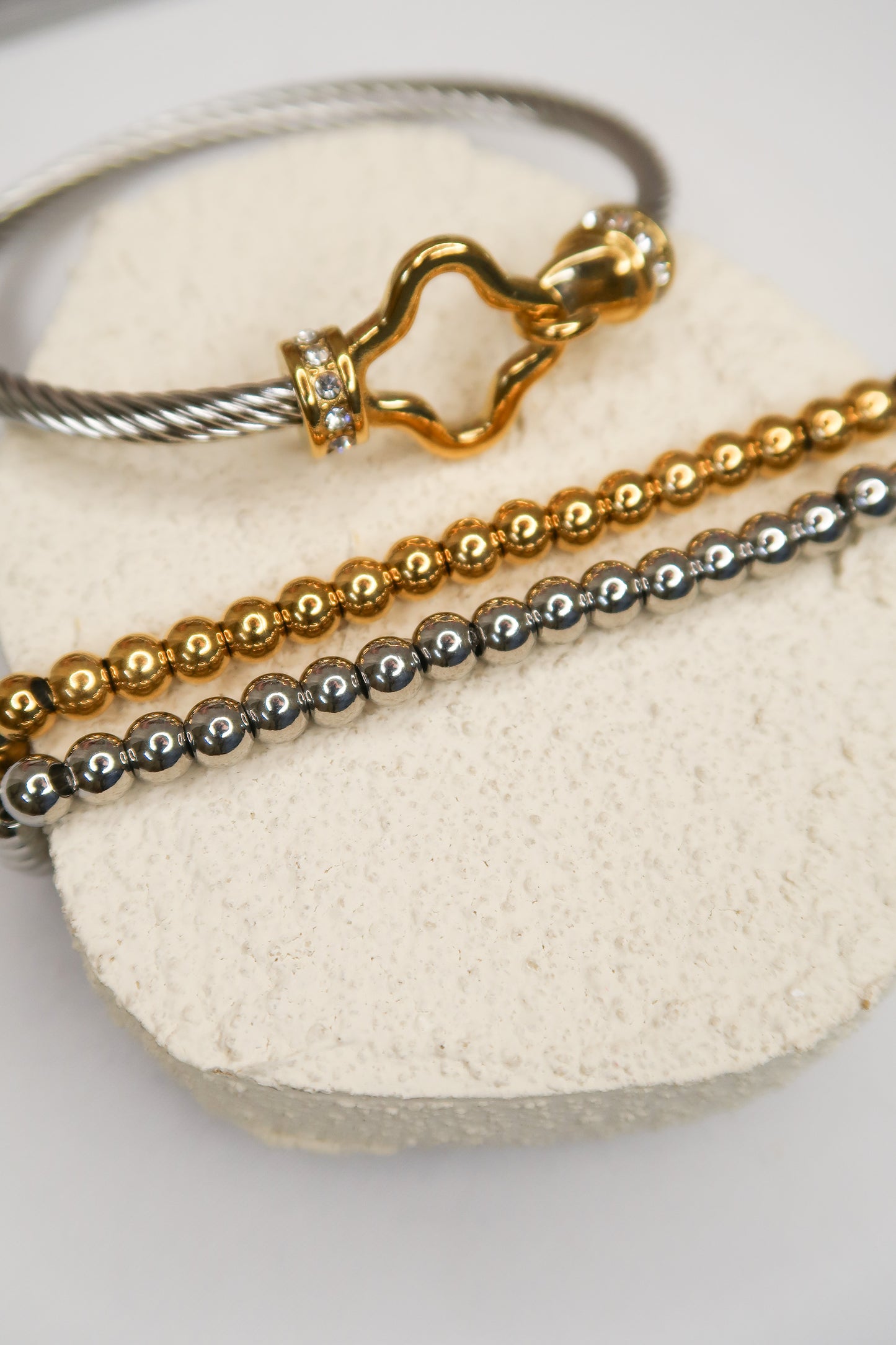 Too Tempting 316L Stainless Steel Clover Bracelet Trio