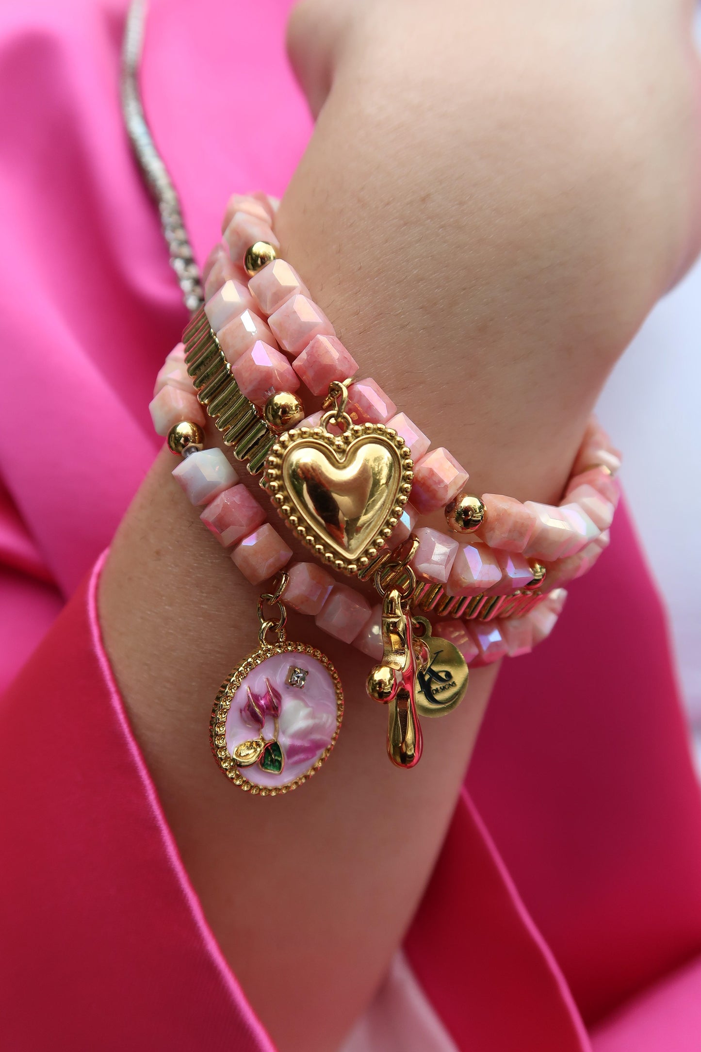 Brandi's Spring Bloom Natural Stone Bracelet Stack