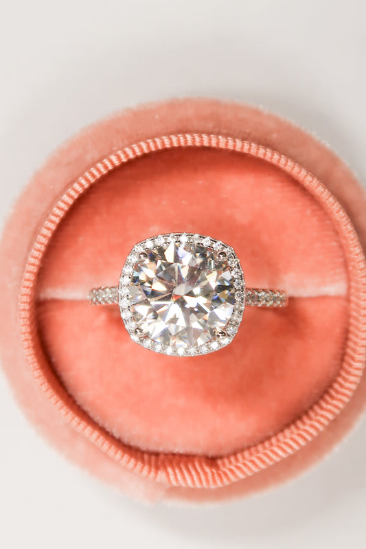 The KC Royale 5 Carat Cushion .925 Sterling Silver Moissanite Ring
