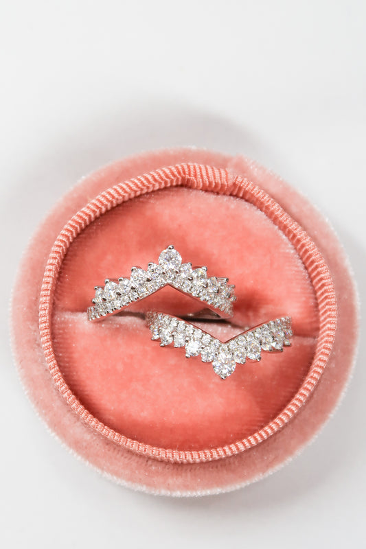 Embrace Enhancer 2.5 Carat .925 Sterling Silver Moissanite Ring Duo