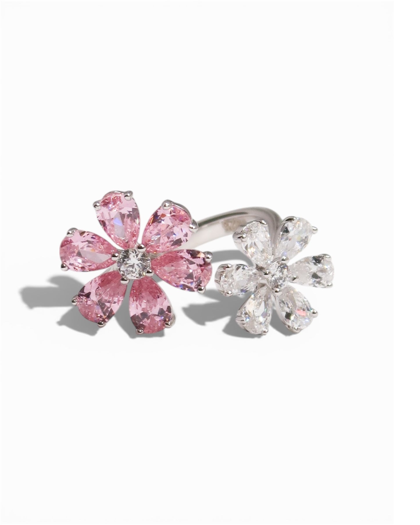 Daisy Pink Crystal .925 Sterling Silve Trio