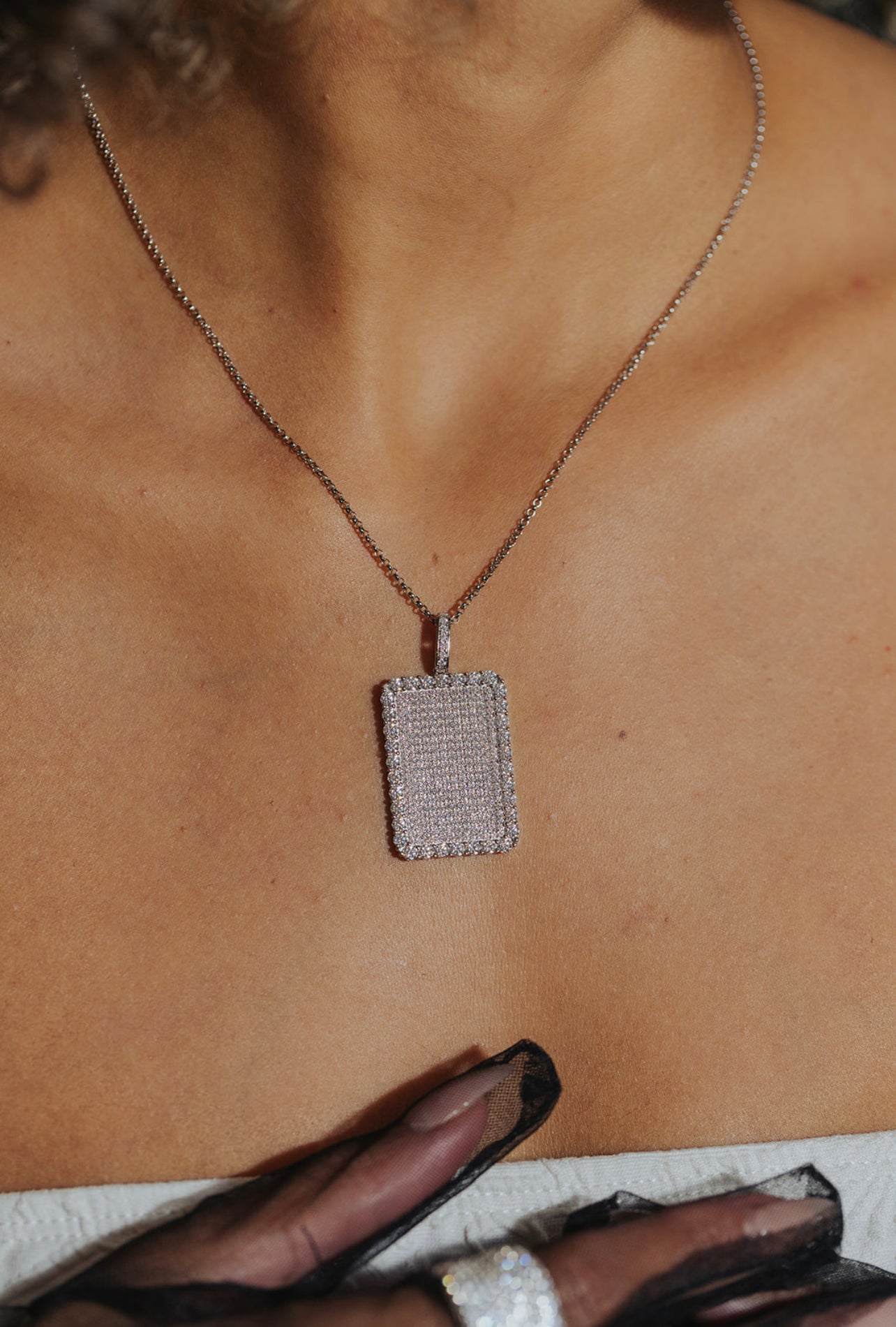 World Wonder Dog Tag .925 Sterling Silver 5 Carat Moissanite Ring
