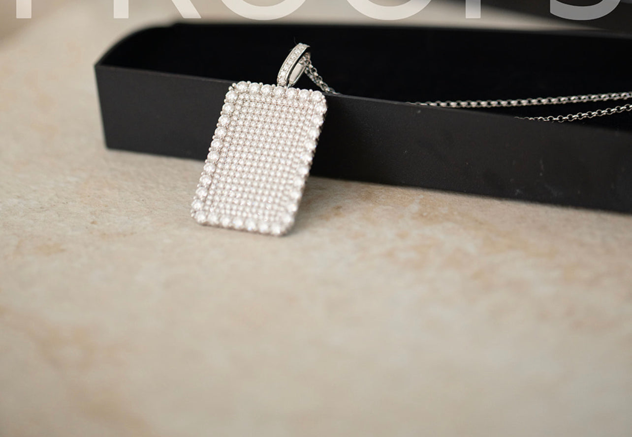 World Wonder Dog Tag .925 Sterling Silver 5 Carat Moissanite Ring