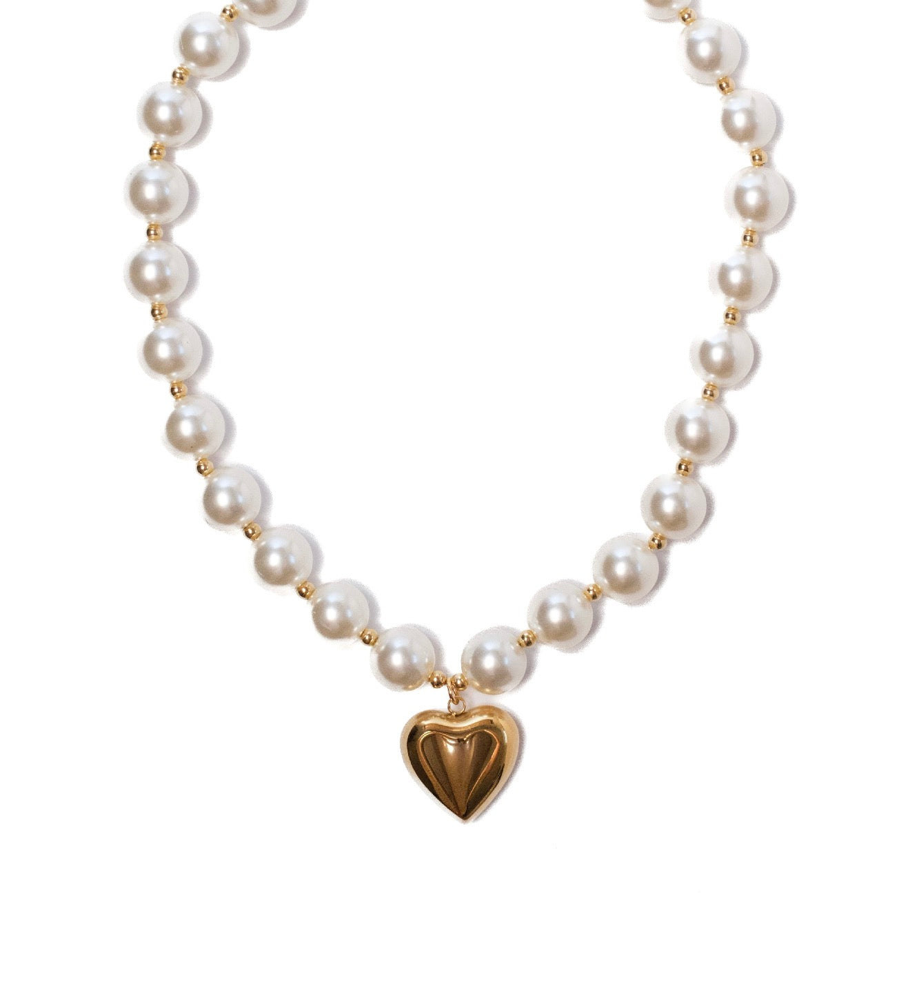 Darling Heart Stainless Steel Pearl Necklace