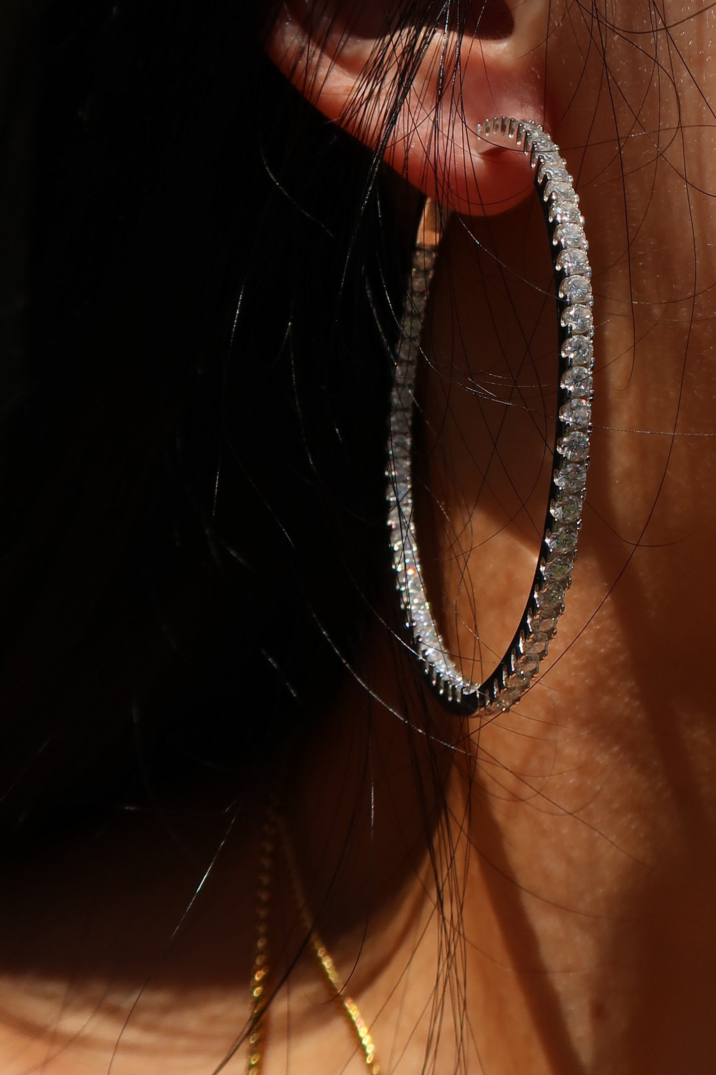 Icon Moissanite.925 Sterling Silver Hoops