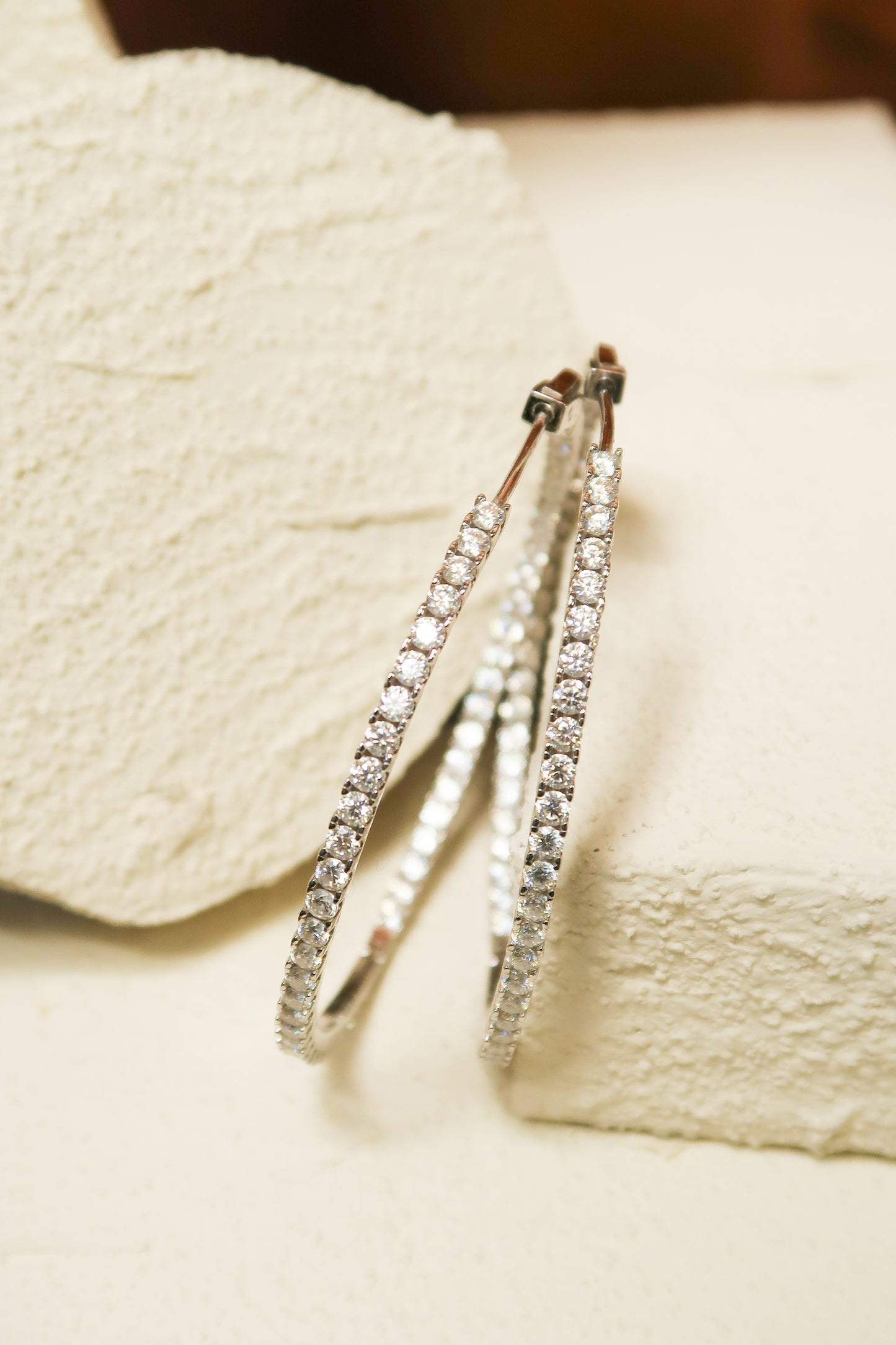 Icon Moissanite.925 Sterling Silver Hoops