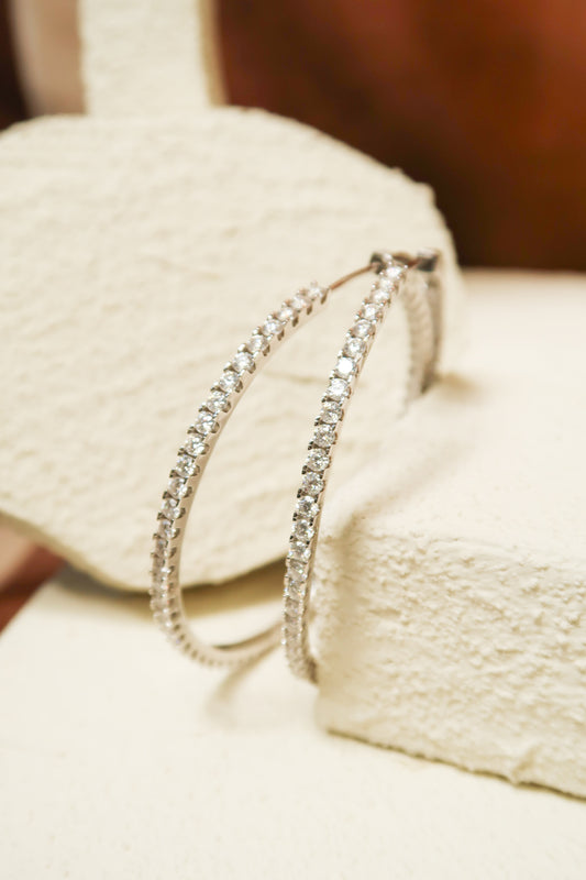 Icon Moissanite.925 Sterling Silver Hoops