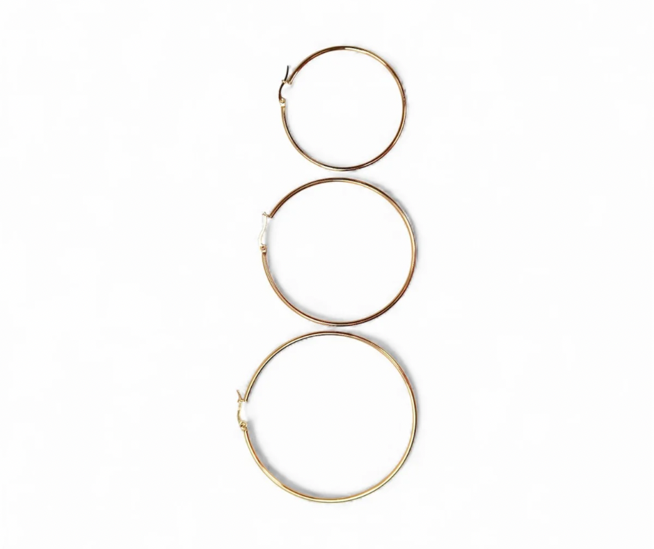 On Repeat Trio 316L Stainless steel earring hoops