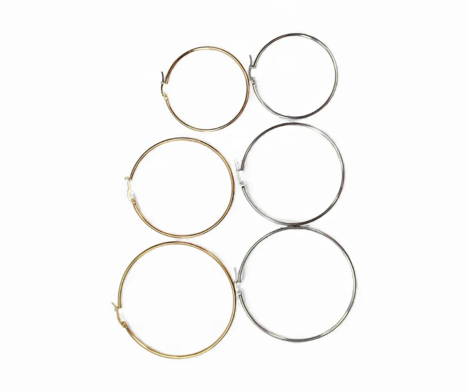 On Repeat Trio 316L Stainless steel earring hoops