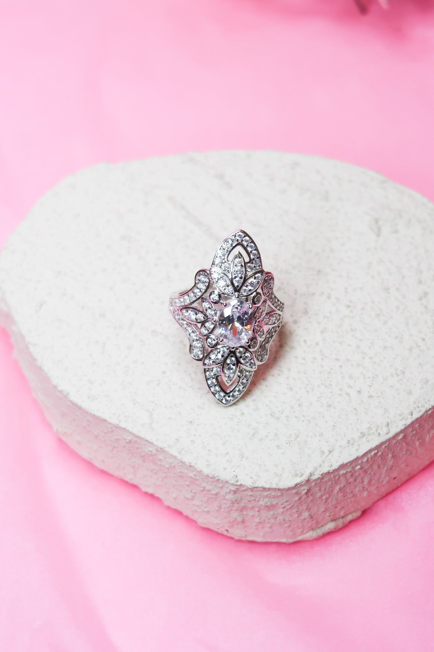 Heirloom Crystal .925 Sterling Silver Ring