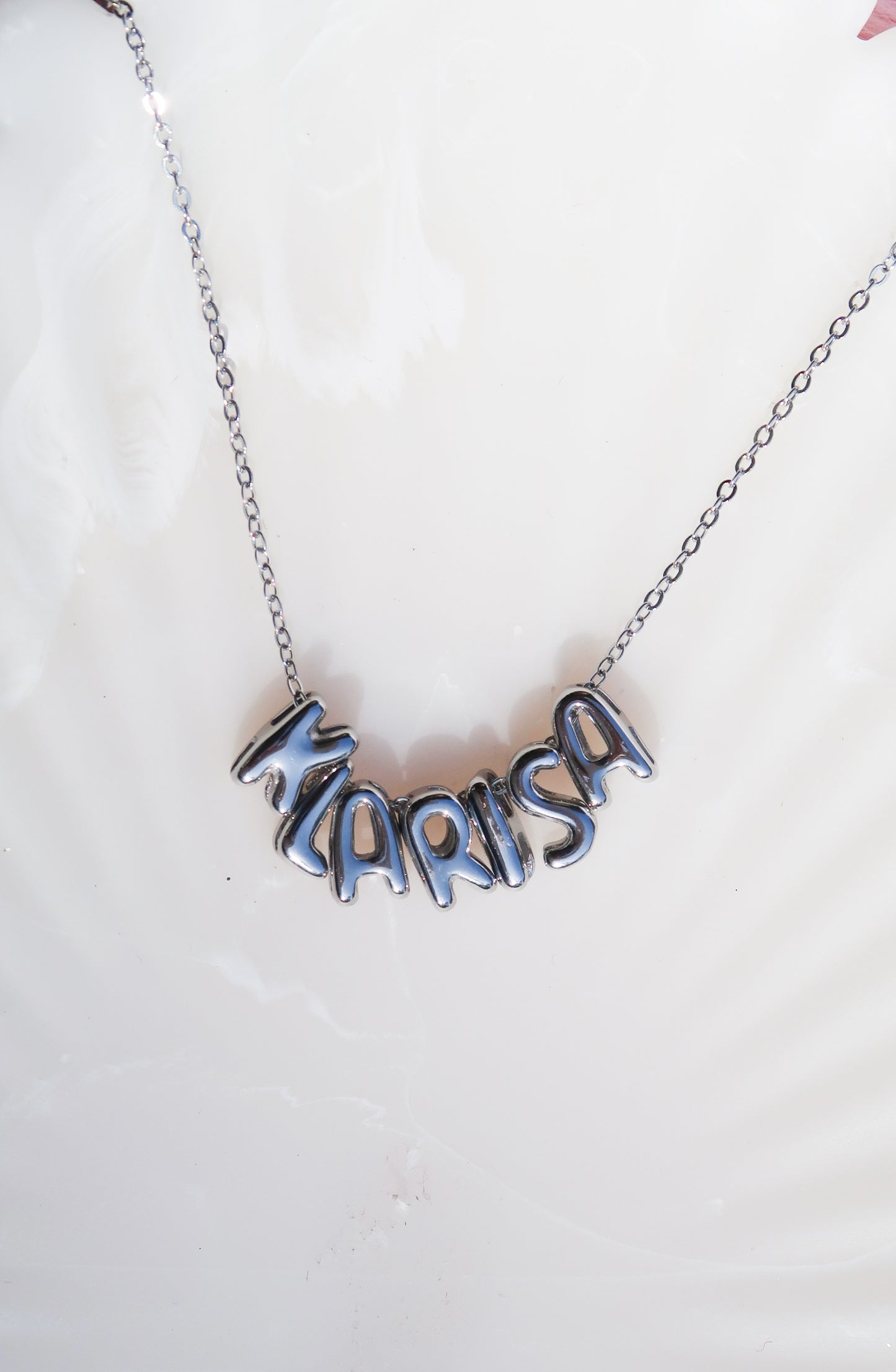 It Girl Personalized  Bubble Name Necklace 316L Stainless Steel