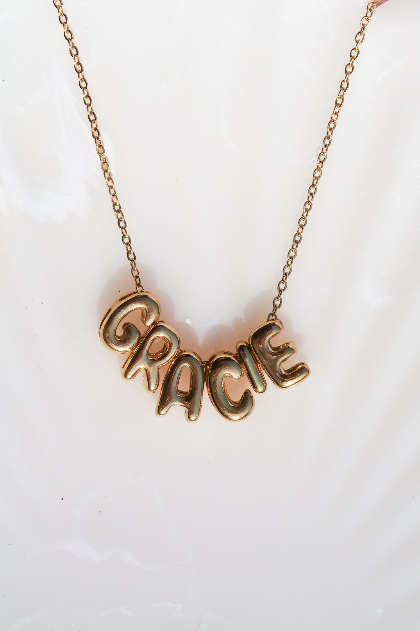 It Girl Personalized  Bubble Name Necklace 316L Stainless Steel
