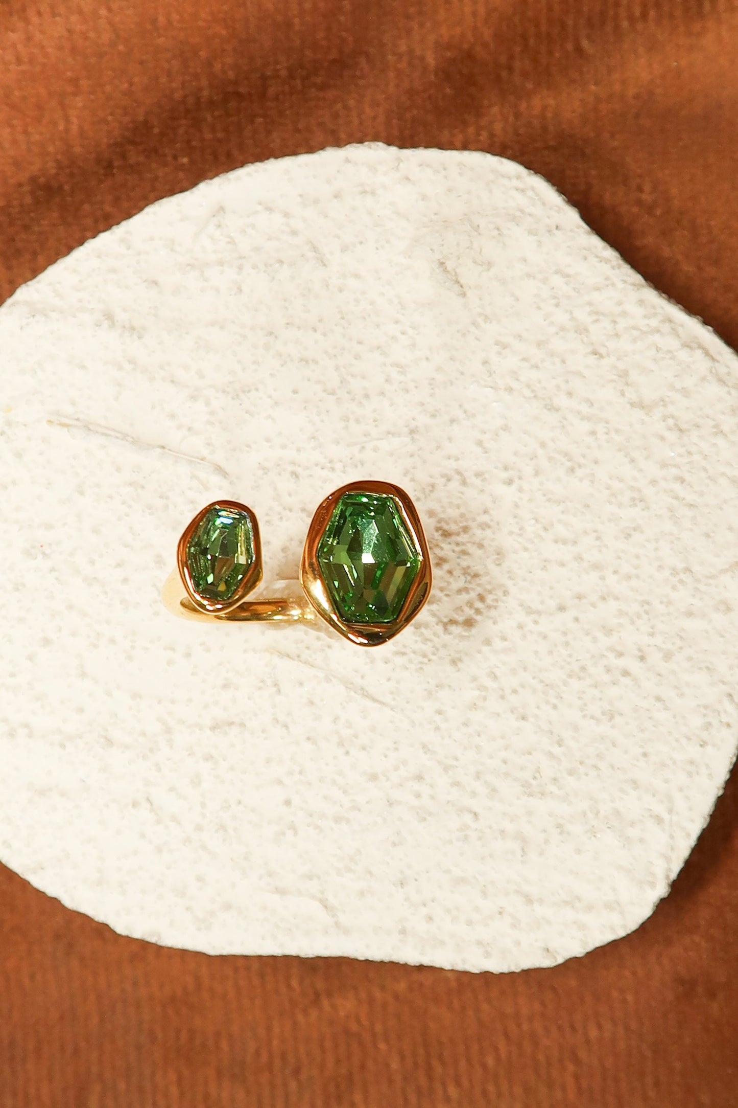 Majestic Emerald Adjustable 316L Stainless Steel Ring
