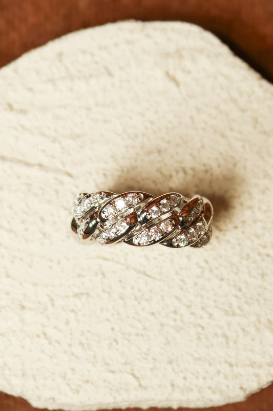 Chic Link .925 Sterling Silver Moissanite Eternity Band