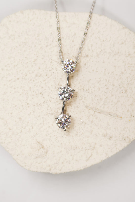 Eternal Three .925 Sterling Silver Moissanite Necklace