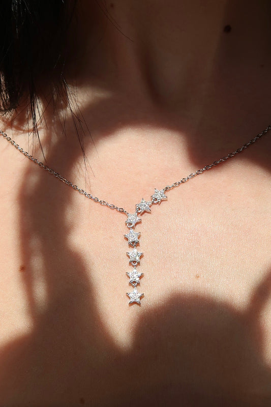 Fallings Stars .925 Sterling Silver Moissanite Necklace