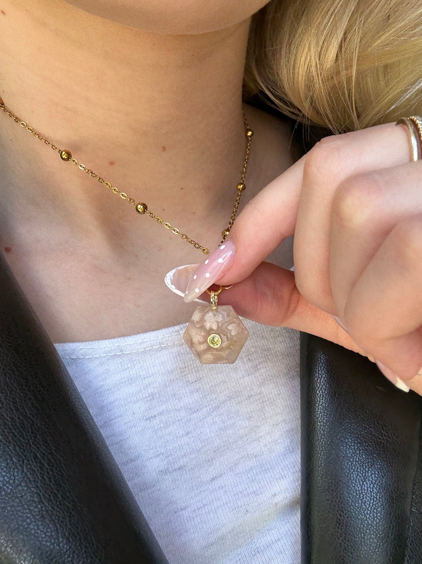 Homecoming Natural Stone Crystal Charm