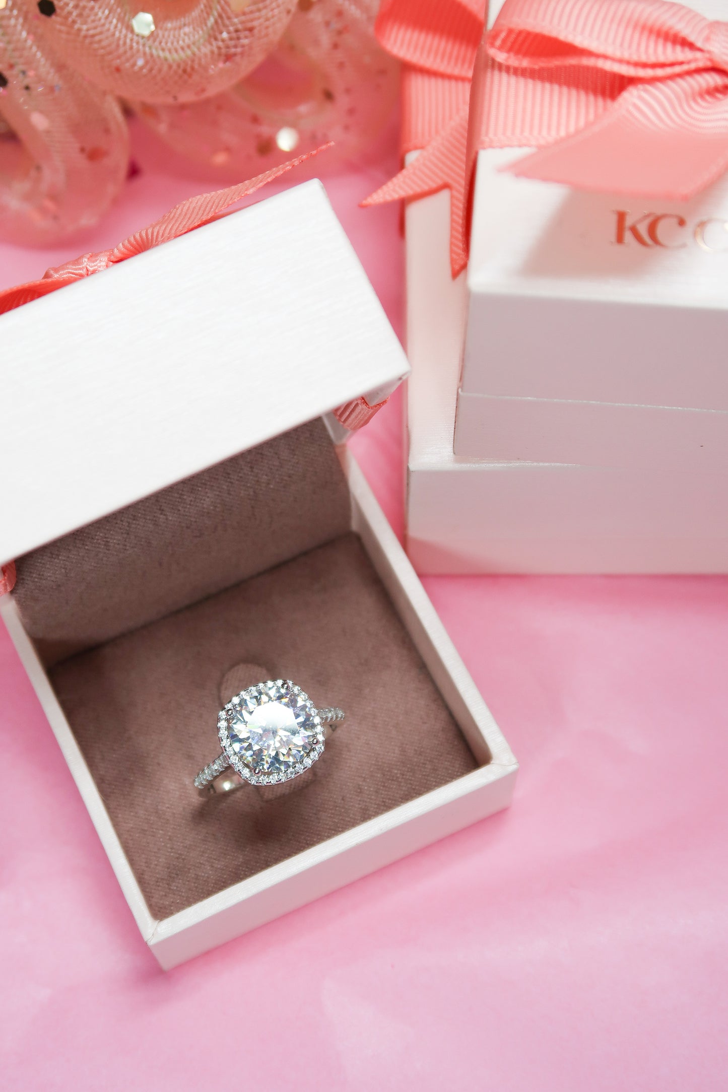 The KC Royale 5 Carat Cushion .925 Sterling Silver Moissanite Ring