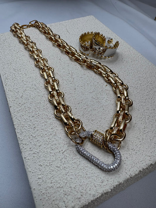 Silver And Gold Earring/Necklace Duo Limited