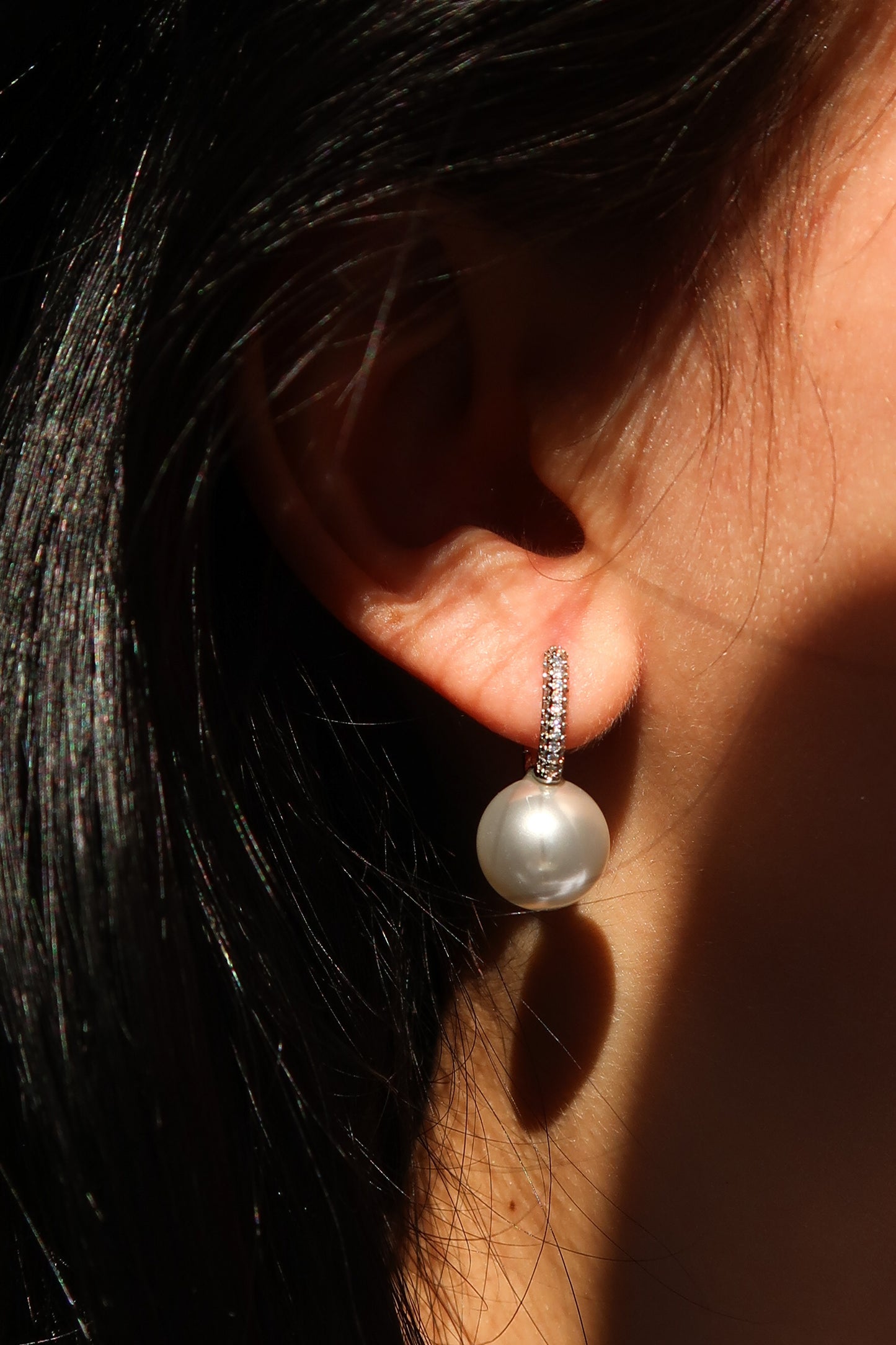 Darling .925 Sterling Silver Crystal Huggies