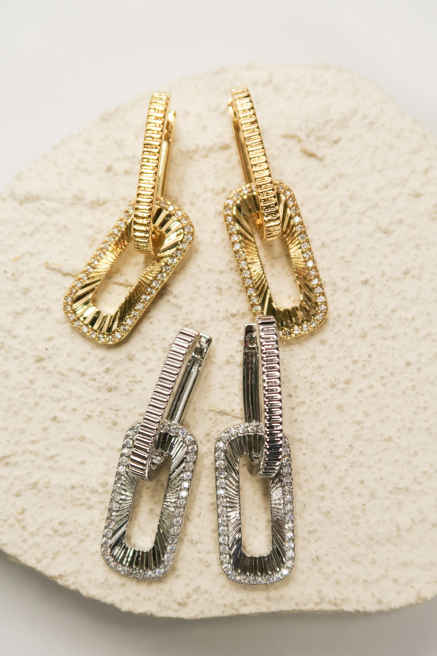 Link Luxe 316L Stainless Steel Earrings Duo