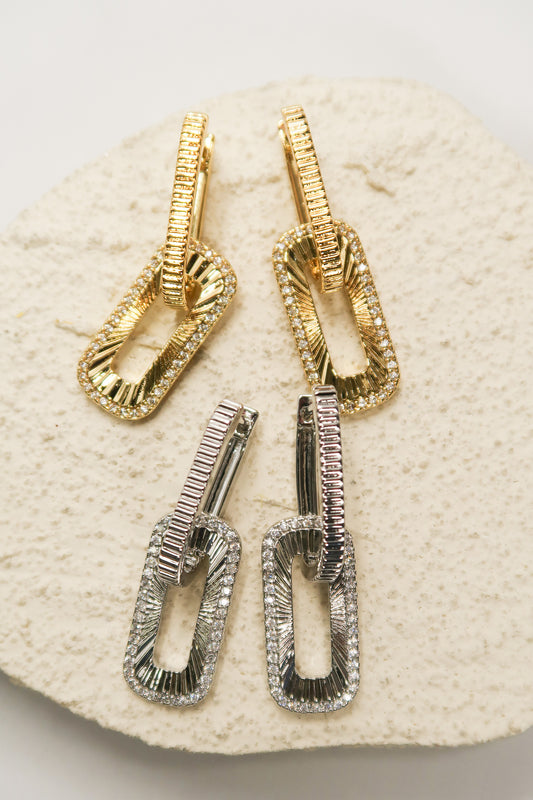 Link Luxe 316L Stainless Steel Earrings Duo