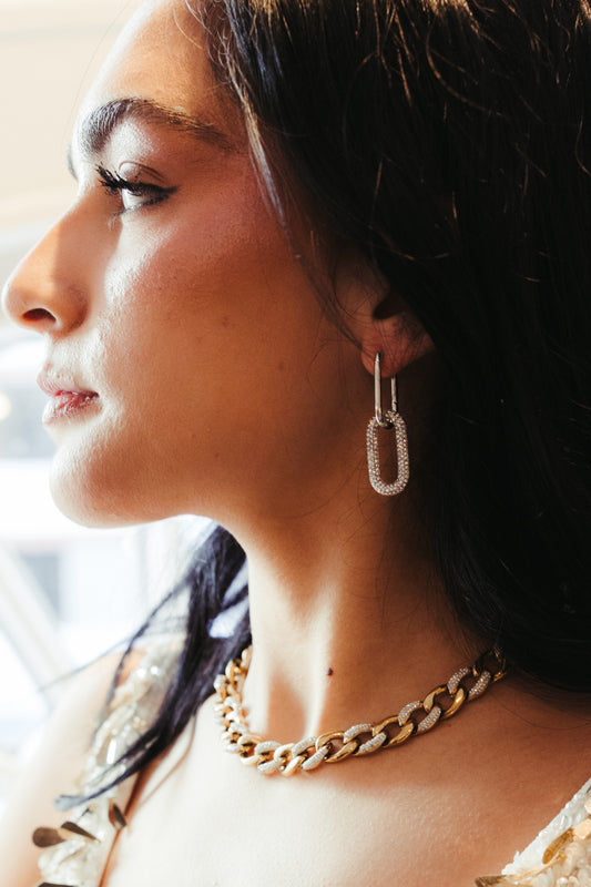 Soiree Statement 316L Stainless Steel Crystal Earrings