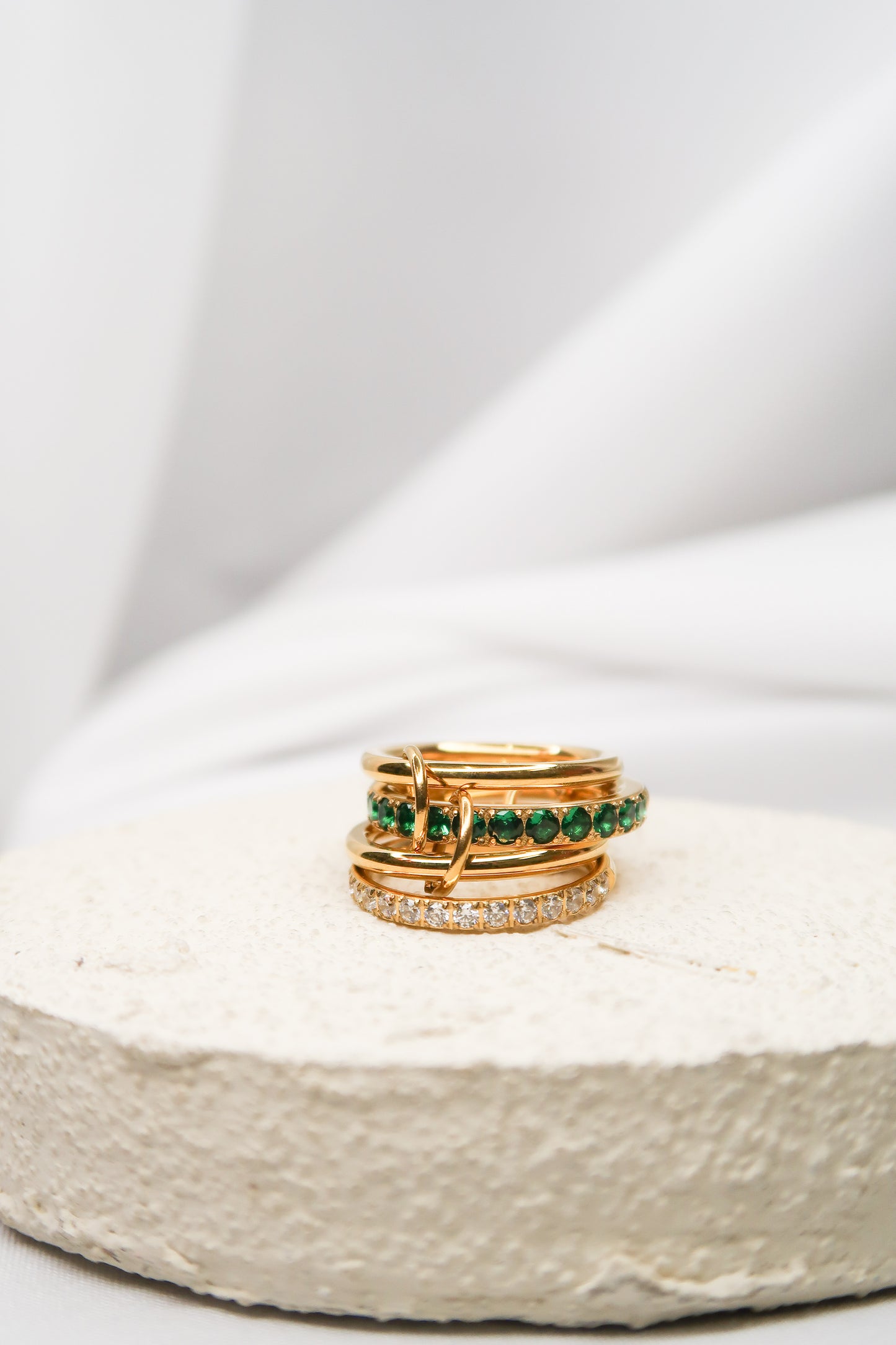 Esmeralda Royal Emerald Spinner 316L Stainless Steel Ring