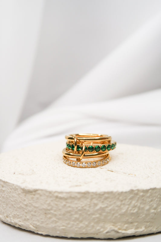 Esmeralda Royal Emerald Spinner 316L Stainless Steel Ring