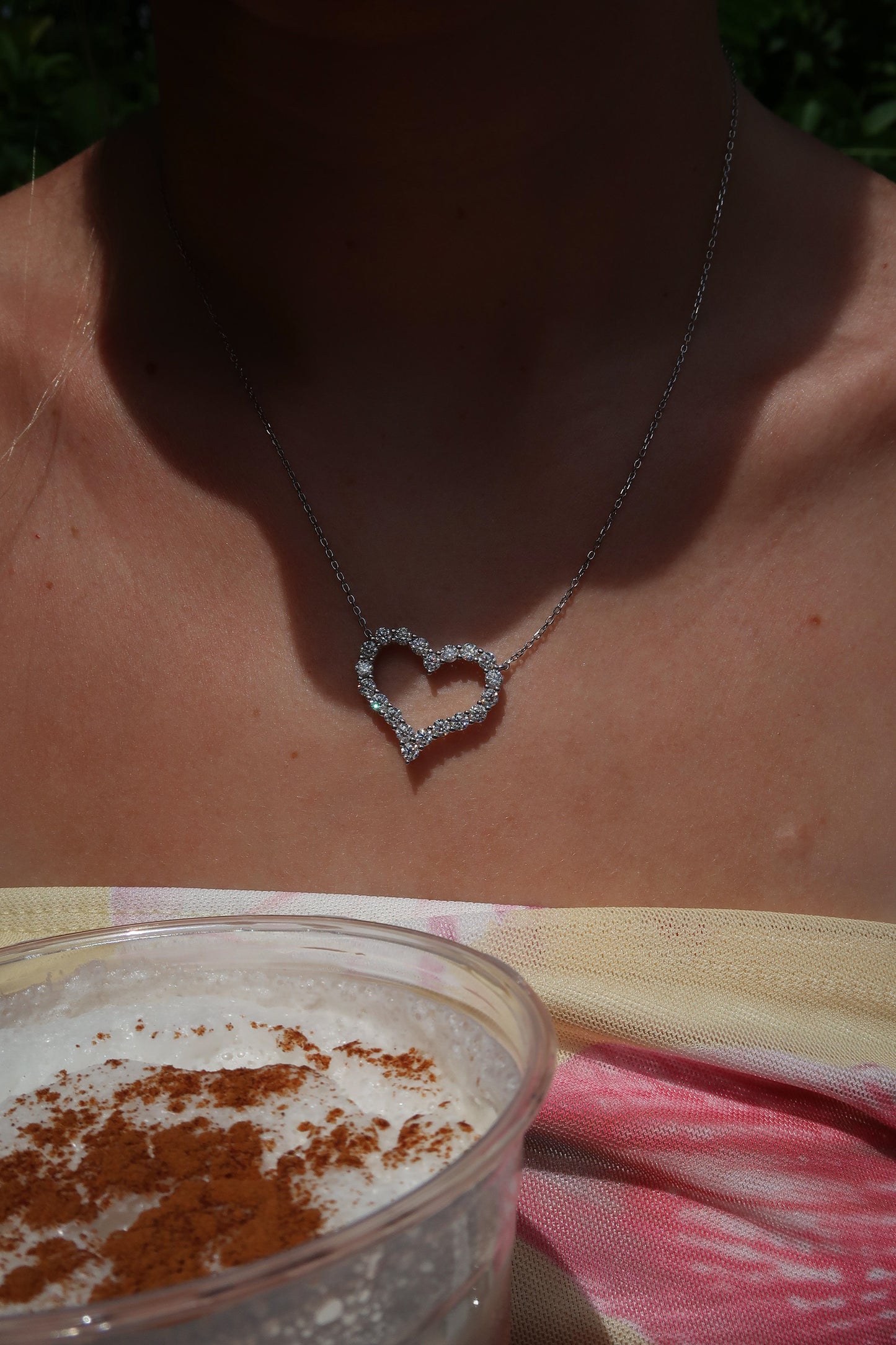 Killing Me Softly Moissanite Large .925 Sterling Silver Heart Necklace