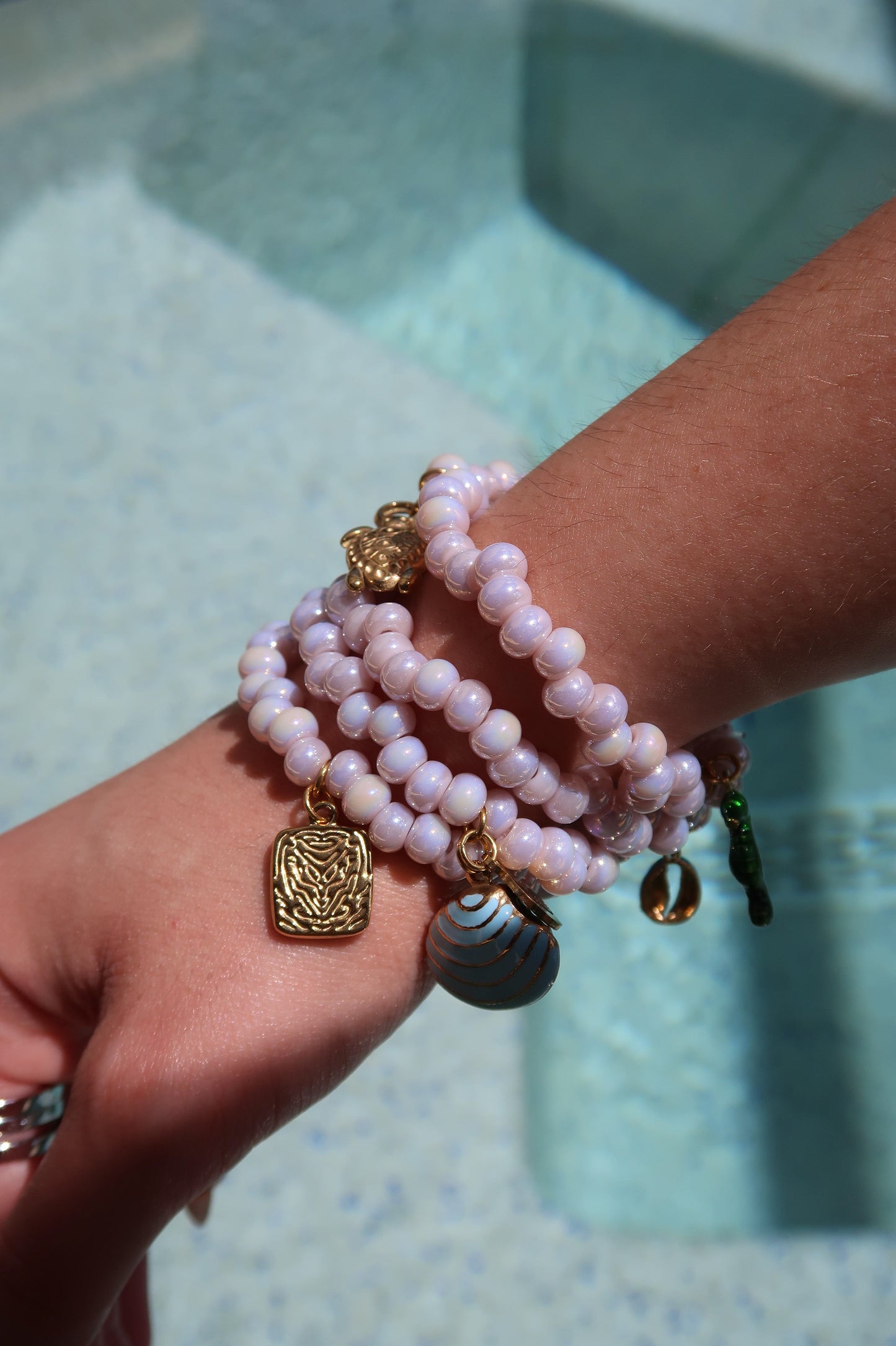 Mermaid Kiss 4 Piece Pearlized Bracelet Stack