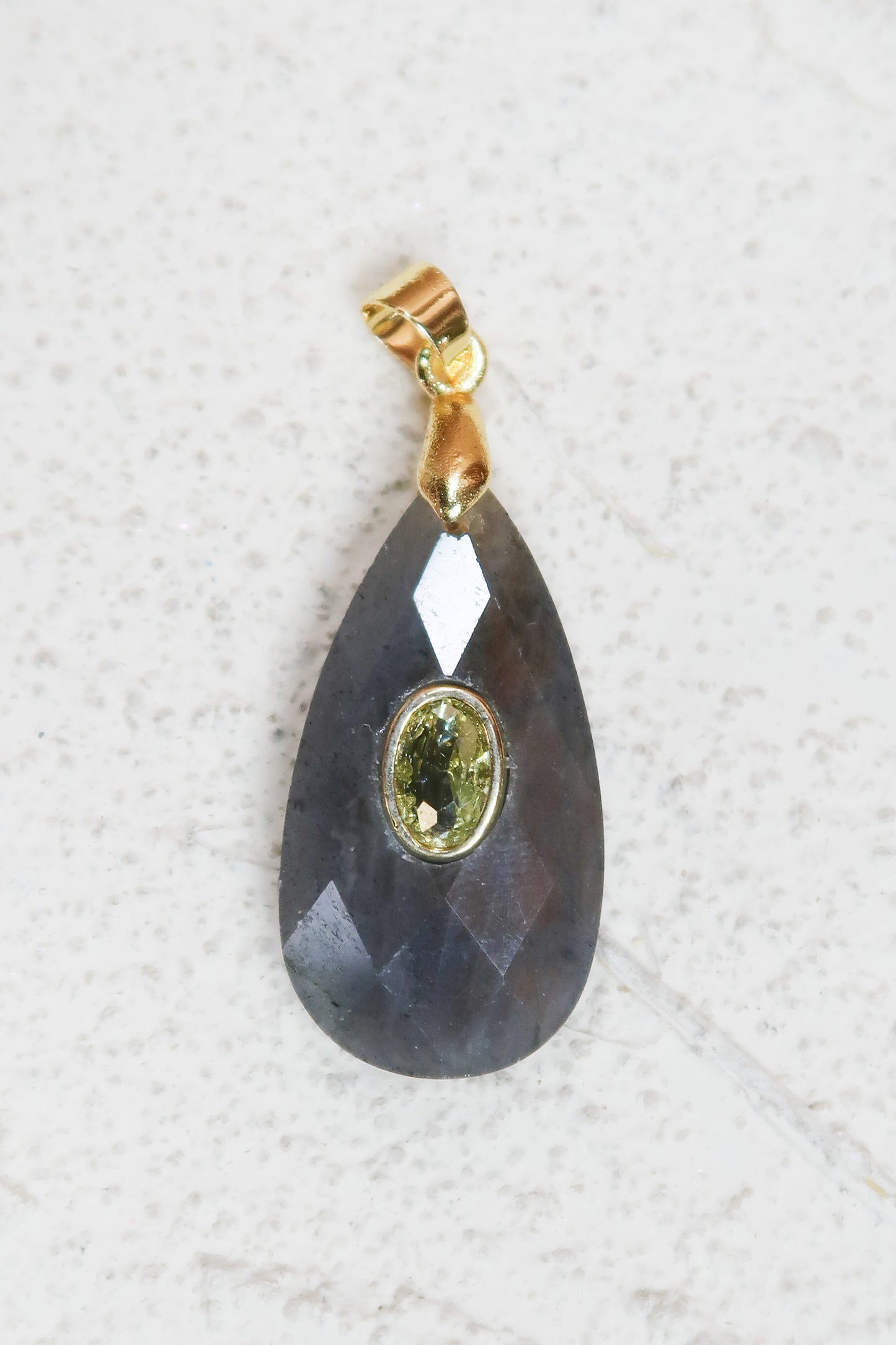 Report Card Natural Stone 316L Stainless Steel Charm