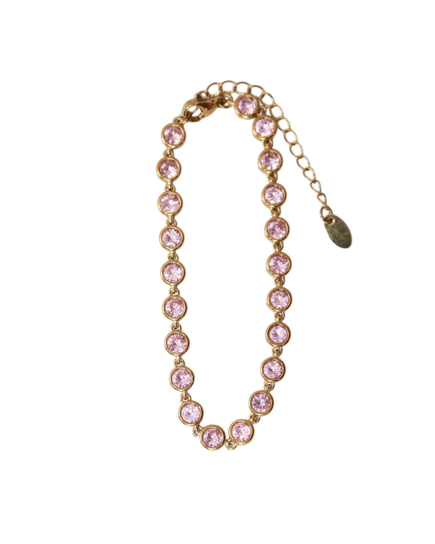 Pink Kisses Tennis Necklace and Bracelet Duo 316L Stainless Steel