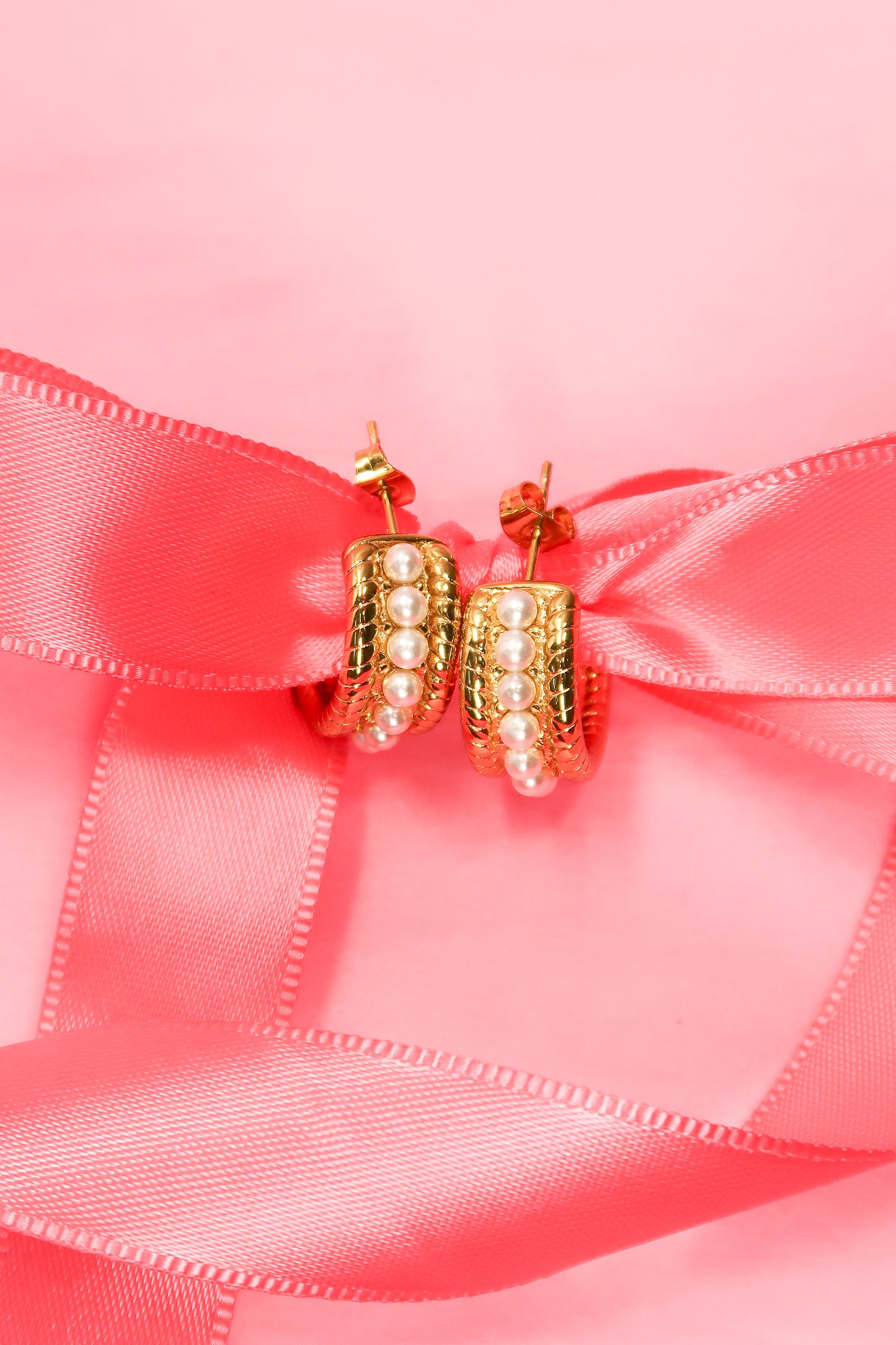 Kiss & Tell Pearl Huggies 316L Stainless Steel