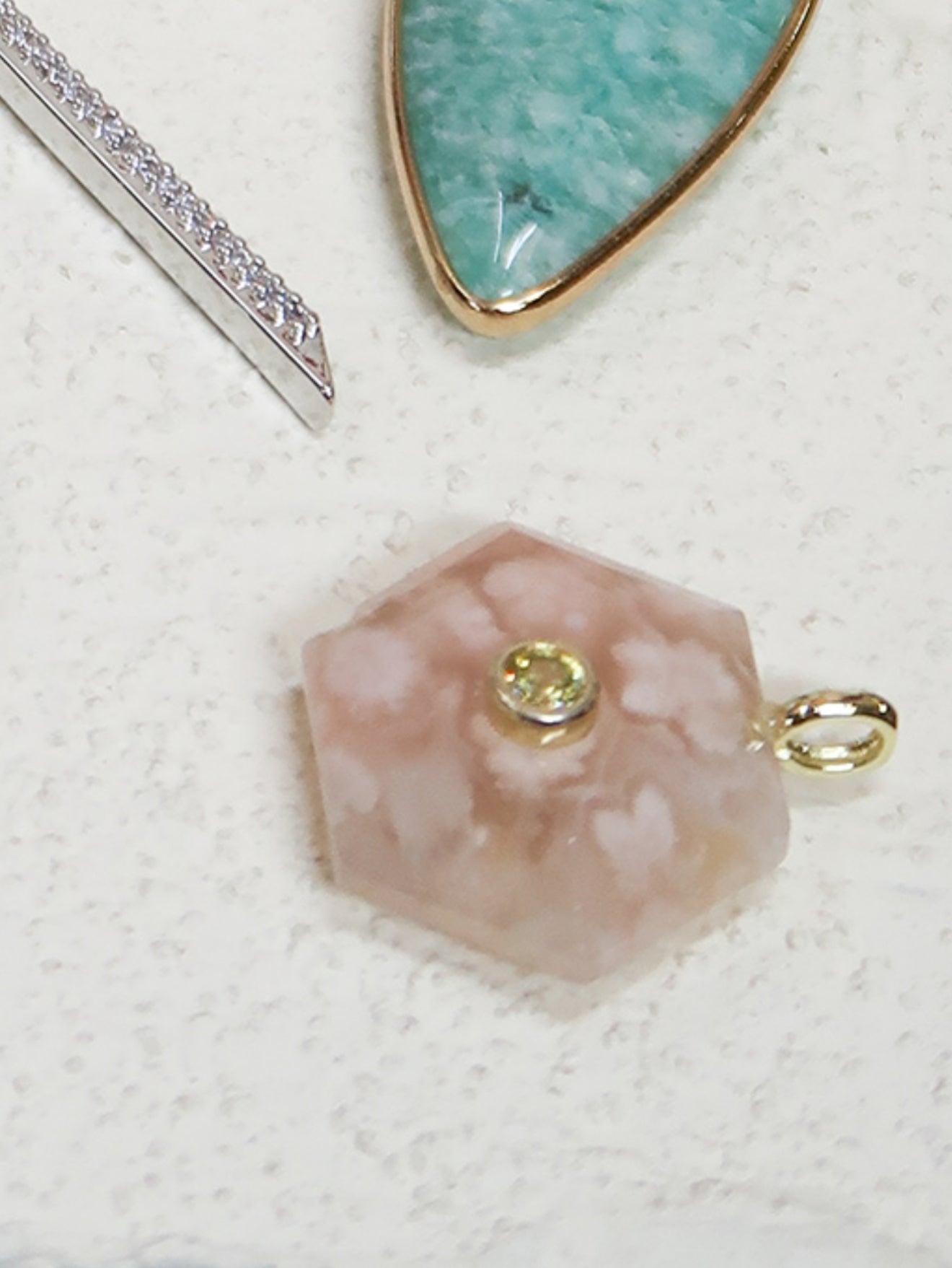 Homecoming Natural Stone Crystal Charm