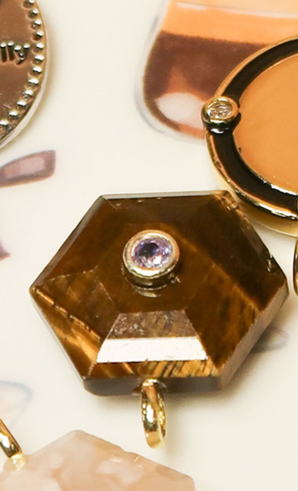 Homecoming Natural Stone Crystal Charm
