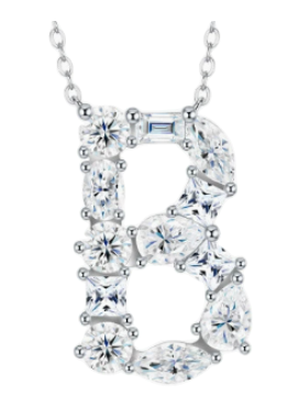 The Signature Initial .925 Sterling Silver Moissanite Necklace