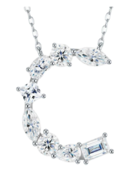 The Signature Initial .925 Sterling Silver Moissanite Necklace