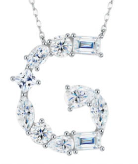 The Signature Initial .925 Sterling Silver Moissanite Necklace