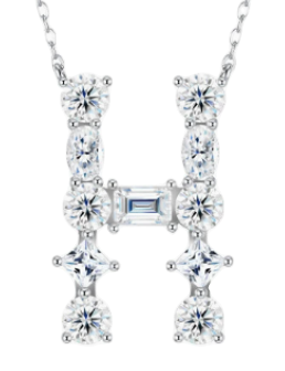 The Signature Initial .925 Sterling Silver Moissanite Necklace