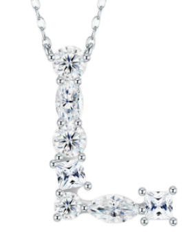 The Signature Initial .925 Sterling Silver Moissanite Necklace